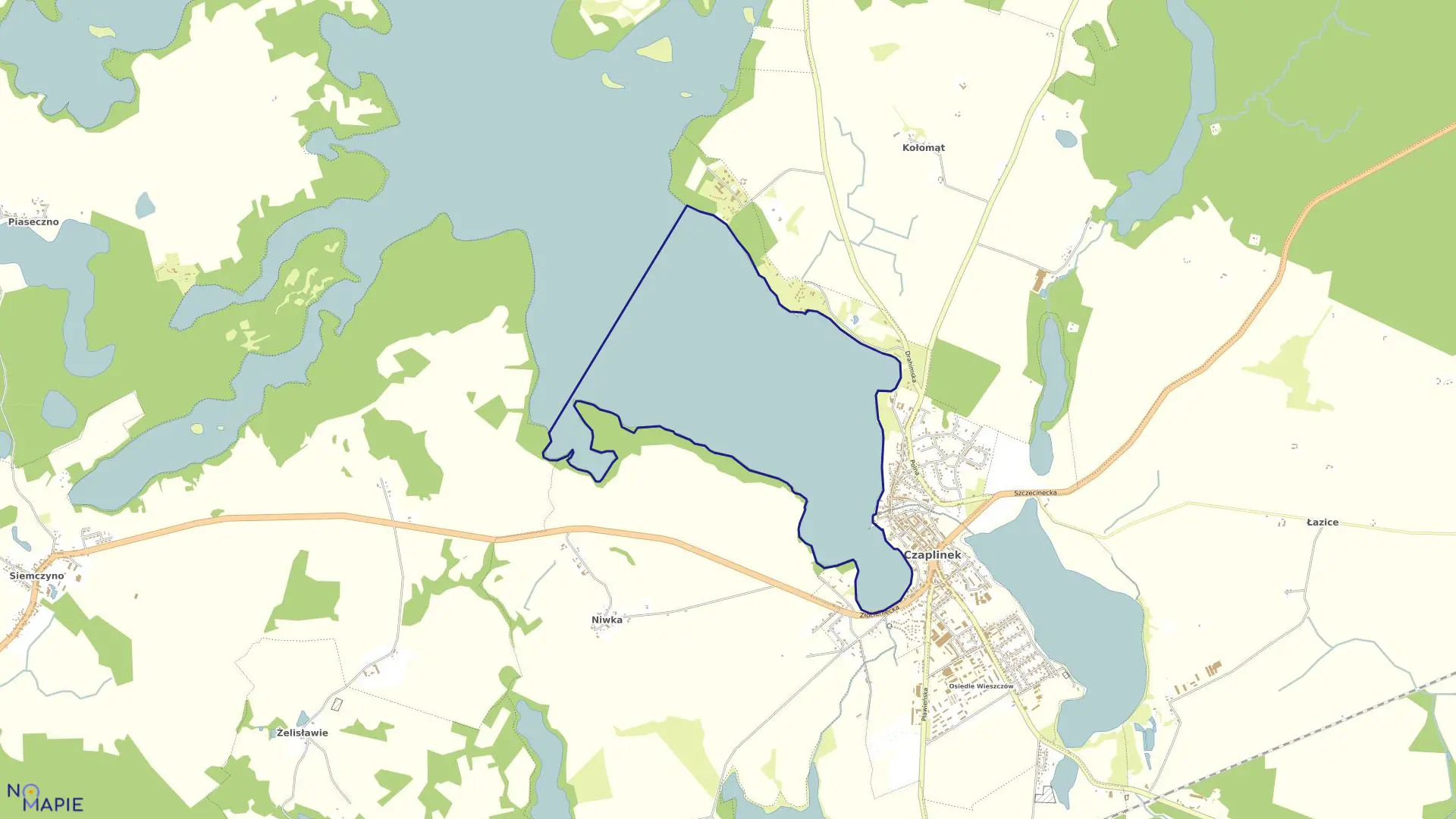Mapa obrębu Czaplinek 01 w gminie Czaplinek