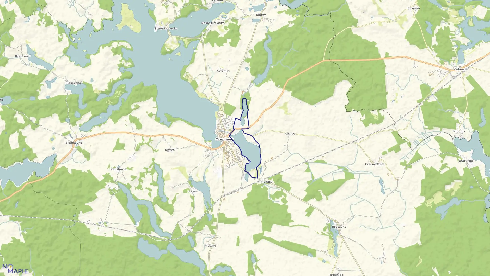 Mapa obrębu Czaplinek 04 w gminie Czaplinek