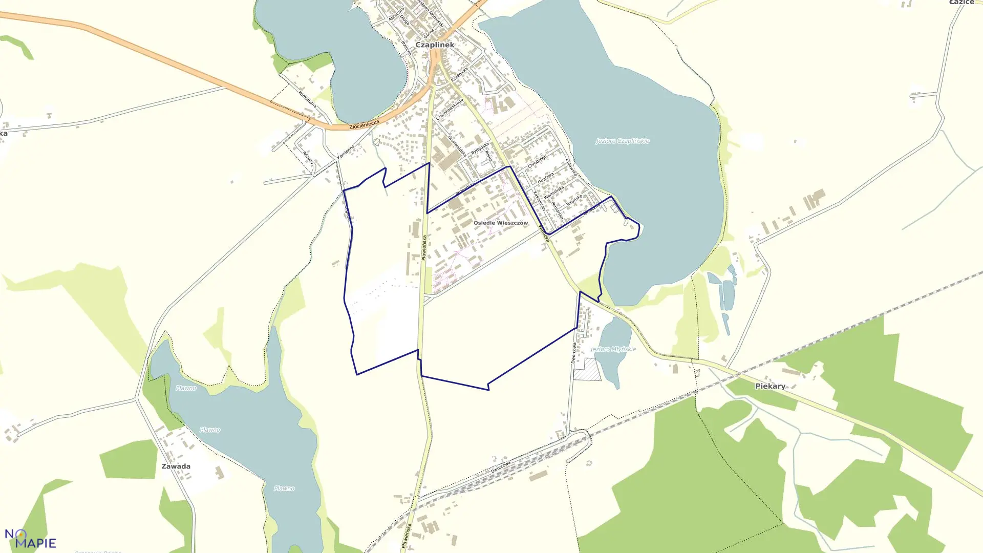 Mapa obrębu Czaplinek 05 w gminie Czaplinek