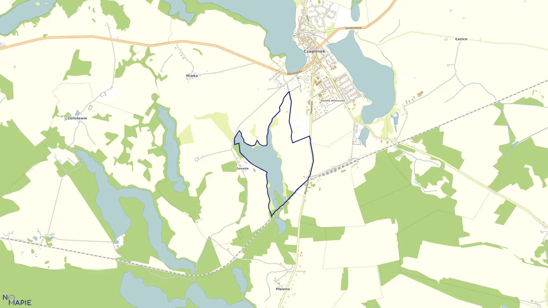 Mapa obrębu Czaplinek 06 w gminie Czaplinek