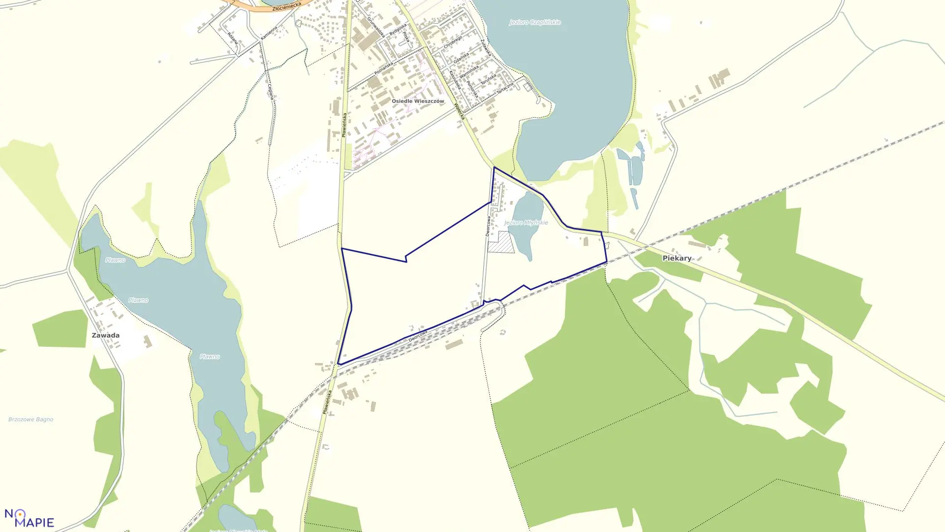 Mapa obrębu Czaplinek 07 w gminie Czaplinek
